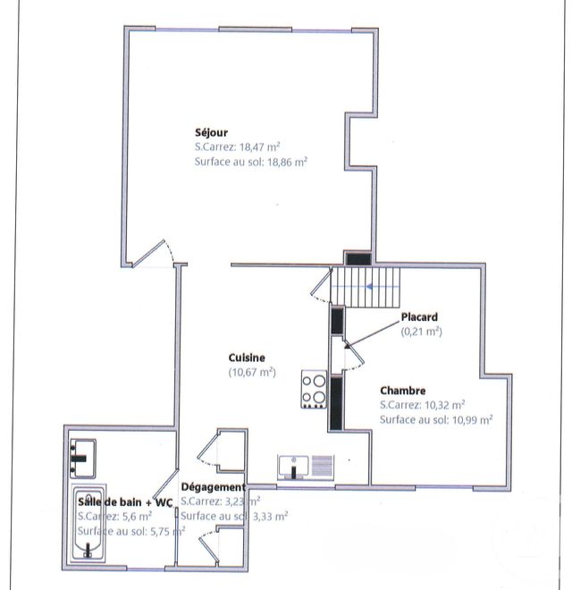 Appartement F2 à vendre - 2 pièces - 48.0 m2 - CLAYE SOUILLY - 77 - ILE-DE-FRANCE - Century 21 Avenir Immobilier